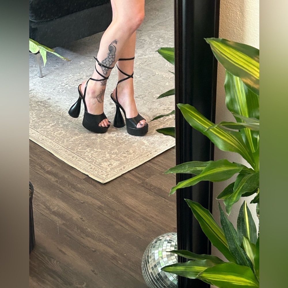 Azalea Wang Keeping Black Disco Heels